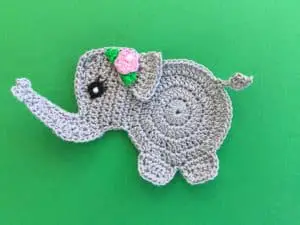 Finished crochet baby elephant 2 ply landscape