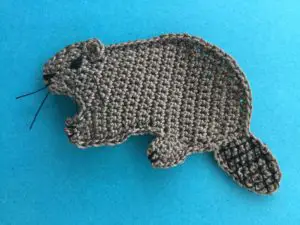 Finished crochet beaver landscape