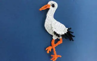 Finished crochet stork 4 ply landscape