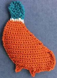 Crochet pheasant 2 ply body neatened