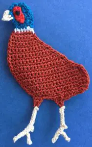Crochet pheasant 2 ply body with face marking