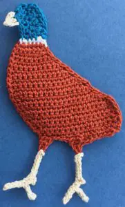 Crochet pheasant 2 ply body with legs