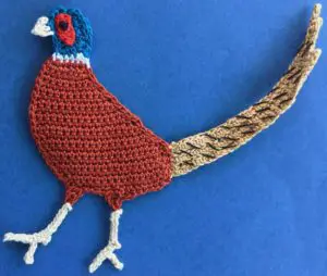 Crochet pheasant 2 ply body with tail