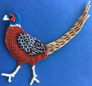 Crochet pheasant 2 ply body with wing