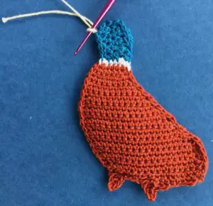 Crochet pheasant 2 ply joining for beak