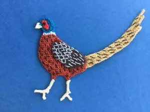 Finished crochet pheasant pattern 2 ply landscape