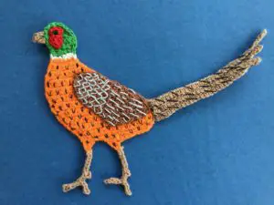 Finished crochet pheasant tutorial 4 ply landscape
