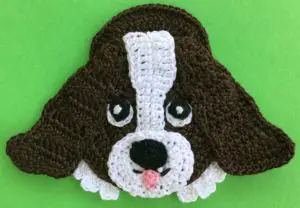 Crochet basset hound 2 ply head with ears
