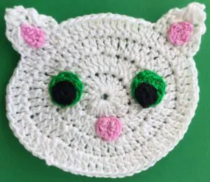 Crochet cat 2 ply head with eyes