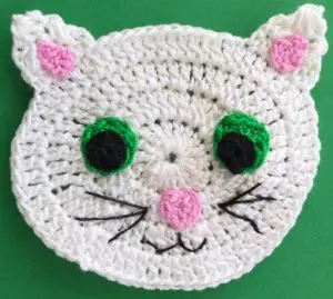Crochet cat 2 ply head with whiskers