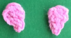 Crochet cat 2 ply inner ears