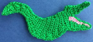 Crochet crocodile 2 ply body neatened