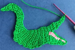 Crochet crocodile 2 ply body neatening row
