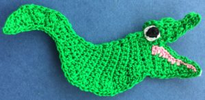 Crochet crocodile 2 ply body with back eye