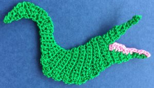 Crochet crocodile 2 ply inner mouth
