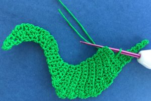 Crochet crocodile 2 ply joining for mouth top