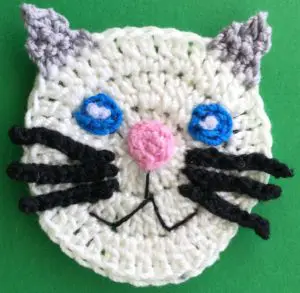 Crochet easy cat 2 ply head with whiskers