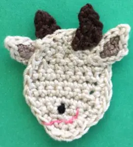 Crochet goat 2 ply head with mouth