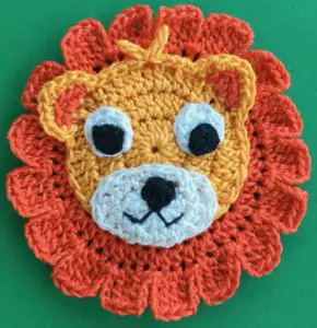 Crochet lion 2 ply head with mane
