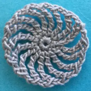 Crochet unicycle 2 ply spokes