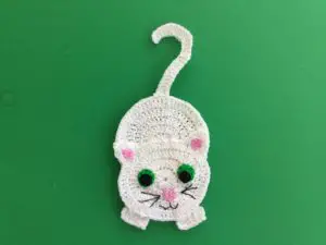 Finished crochet cat 2 ply landscape