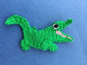 Finished crochet crocodile pattern 2 ply landscape
