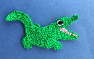 Finished crochet crocodile 2 ply landscape