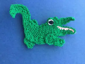 Finished crochet crocodile tutorial 4 ply landscape