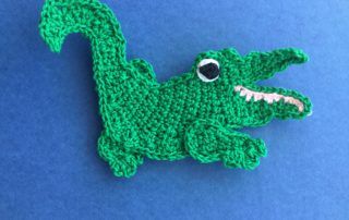 Finished crochet crocodile 4 ply landscape