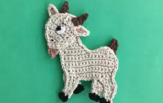 Finished crochet goat 4 ply landscape