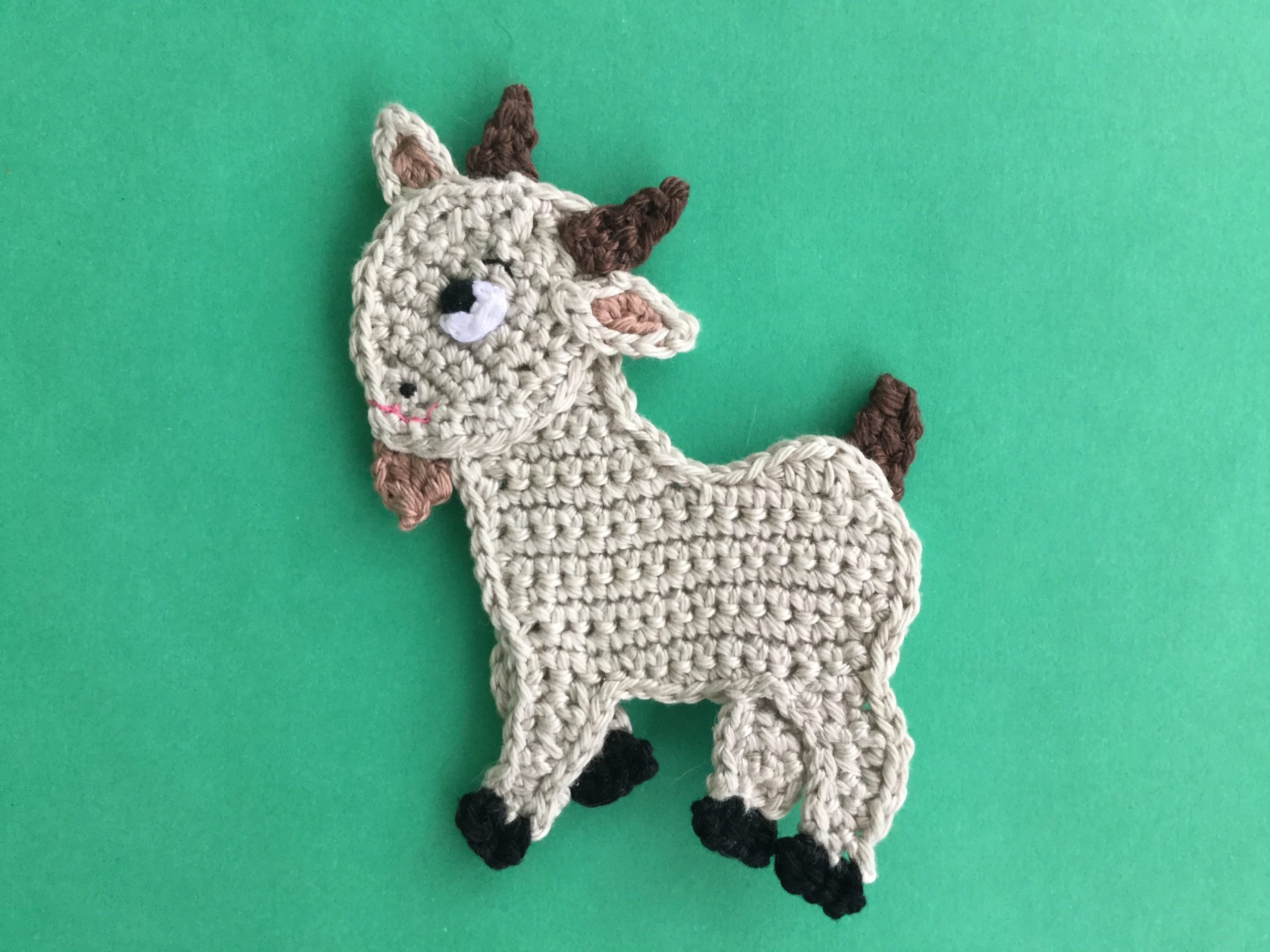 Finished crochet goat 4 ply landscape