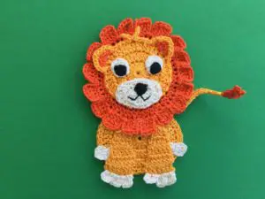 Finished crochet lion 2 ply landscape