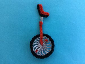 Finished crochet unicycle 2 ply landscape
