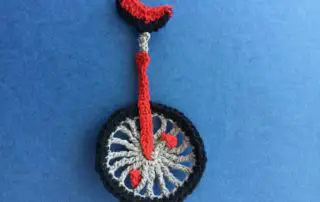 Finished crochet unicycle 4 ply landscape