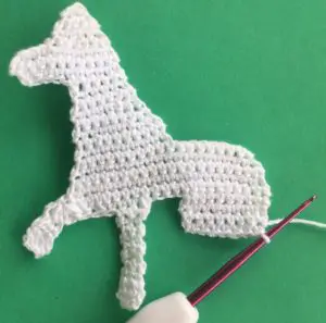 Crochet poodle 2 ply beginning first back leg