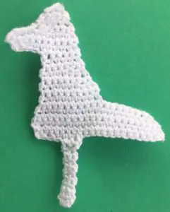 Crochet poodle 2 ply body with first leg