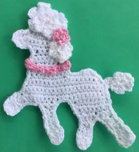 Crochet poodle 2 ply body with flower