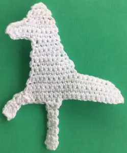 Crochet poodle 2 ply body with front leg