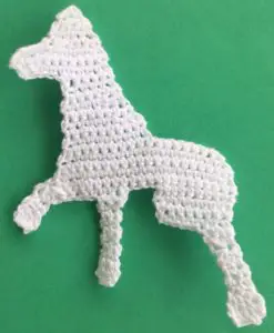 Crochet poodle 2 ply first back leg