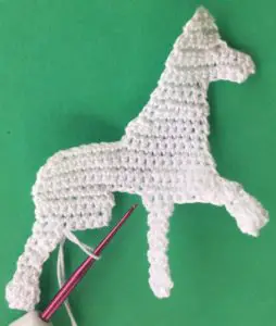 Crochet poodle 2 ply joining for second back leg