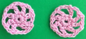 Crochet pram 2 ply wheel spokes