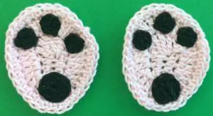 Crochet teddy bear 2 ply feet