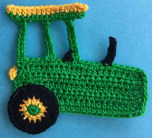 Crochet tractor 2 ply body with back wheel