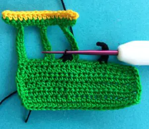Crochet tractor 2 ply steering wheel third part