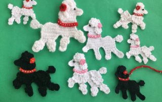 Finished crochet poodle 2 ply group landscape