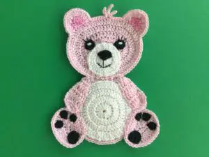 Finished crochet teddy bear 2 ply landscape