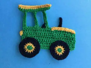 Finished crochet tractor 2 ply landscape