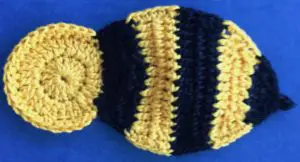 Crochet bee 2 ply head and body neatened