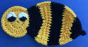 Crochet bee 2 ply head with eyes