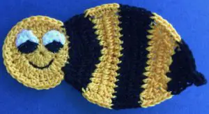Crochet bee 2 ply head with mouth